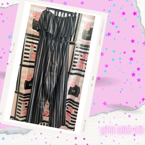 STRIPED STRAPLESS ROMPER - Picture 2 of 2